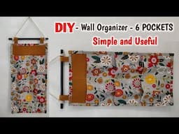 DIY Wall Organizer - 6 POCKETS | DIY Multipurpose Wall Hanging Organizer Making from Cloth