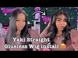 HOW TO : COMPLETELY GLUELESS 7X5 YAKI STRAIGHT WIG INSTALL *BEGINNER FRIENDLY* FT. BEAUTY FOREVER 💗