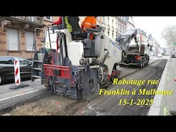 Rabotage rue Franklin à Mulhouse.