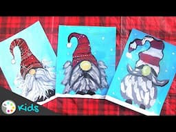 How to Paint a Christmas Gnome | Painting Lesson for Kids