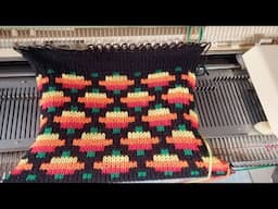 knitting machine fair isle motif pattern in multi color.