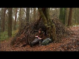 Making coffee in a natural shelter | A quiet hike through the woods.