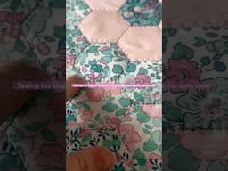 Sewing EPP shapes together and quilting them at the same time! Full video out tonight