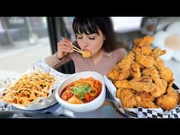 ASMR Belly Busting Fried Chicken Tower, Loaded Bulgogi Fries, Spicy Rice Cake Cheese Ball Mukbang 먹방