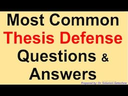 Thesis Defense Questions and Answers #thesis  #defense #questions #dissertation  #defence