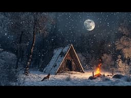 SURVIVE A HEAVY SNOWFALL IN A COZY LOG CABIN. HARVESTING OF WOOD.