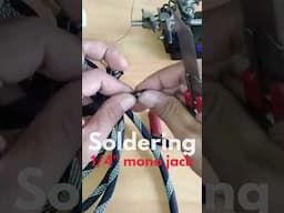 DIY Soldering 1/4 mono jack #shorts #diy #audiocable #soldering #DIYSoldering