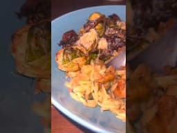 Dijon Chicken Dinner Recipe (with Cheesy Orzo and Brussel Sprouts) #shorts