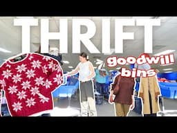 Thrift With Me at the GOODWILL BINS | Wool Sweaters & Winter Outfits