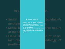 Social Fact I Key Ideas of Sociology I Emile Durkheim