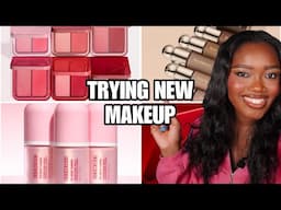 TRYING VIRAL NEW MAKEUP | Natasha Denona, Rare Beauty & One Size