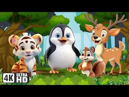 Playful Farm Animals: Tiger, Penguin, Sika Deer, Chipmunk, Monkey - Animal Sounds