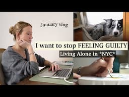 LIVING ALONE in NYC: finances, FEELING GUILTY, enjoying ME-TIME & painting. Cozy Winter VLOG at home