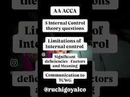 Internal control Theory questions AA ACCA F8 Auditing Acca #acca #accaexams