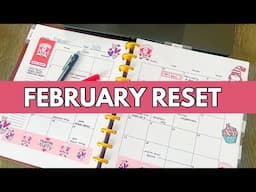 My February Monthly Reset in my Weekly Hourly Planner #monthlyplanwithme #februaryplannersetup