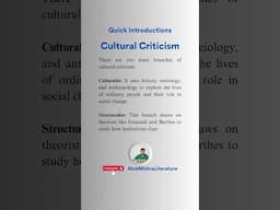 Cultural Criticism Quick Introduction #Shorts by Alok Mishra #LiteraryTheory #EnglishLiterature