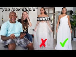 MY STRICT PARENTS RATE & REACT To My WEDDING DRESSES 👰🏽‍♀️🤵🏻‍♂️