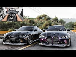 BMW M3 Competition & BMW M4 Competition CONVOY | Forza Horizon 5 | Steering Wheel Gameplay