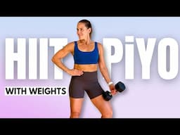 50 MIN HIIT with Weights & PiYO Yoga Flow Mobility 💦