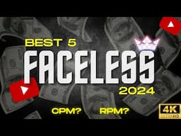 Best 5 Niches For Faceless YouTube Channel To Make Money in 2024 🤑 | Know What is CPM & RPM!