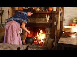 Beans & Cornbread in my Cauldron |ASMR Hearth Cooking| Justine's Own