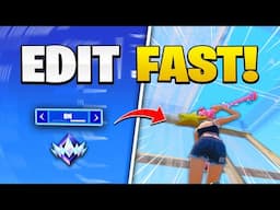 How to INSTANTLY EDIT FASTER in FORTNITE! (Improve Mechanics)