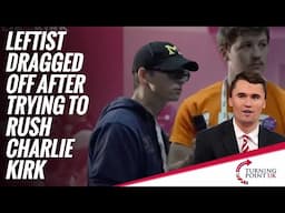 Leftist Dragged Off After Trying To Rush Charlie Kirk