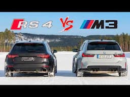 Audi RS4 Quattro VS BMW M3 X-Drive - The Ultimate Test on Snow and Ice! ❄️