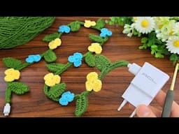 INCREDIBLE😯BEAUTIFUL Super easy, very useful crochet How to crochet a charging cable vine.#Crochet