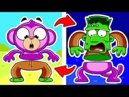 Annie and Ben✨ Body Switch Up! 😄🔄 Mad Scientist VS Frankenstein | Funny Cartoons by Sharky&Sparky