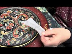 Create a repeating Boarder with Chalk and Tracing paper  - Rosemaling with Art of Lise - ASMR