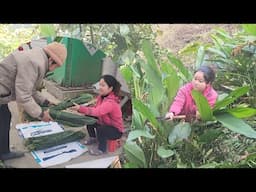 Father was away from home - alone in the Forest to pick Dong leaves and Banana Flowers to sell