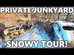 Private Snow-Covered Classic Salvage Yard Tour!! | Been Around Since the 1930s! Tons Of Old Cars!!