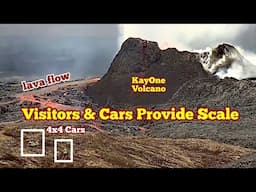 Volcano Scale Provided By Visitors &,Cars, Iceland KayOne Volcano Eruption Update, Size, Dimensions