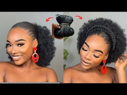 This hairstyles Ate 🔥10 minuites natural hairstyle with a headband Afro wig!