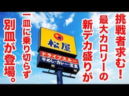 松屋の最大カロリーの【新デカ盛り】が一皿に乗り切らずに別皿が登場する暴れっぷり！