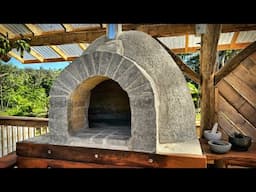 BRICK & CLAY PIZZA OVEN BUILD, Part 5 | Giving Birth to Twins Off Grid | Solo Catching Prawn & Fish