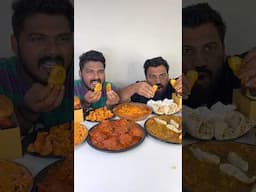 FASTEST BUTTER CHICKEN MOMOS EATING CHALLENGE😱😍🔥 #shorts #foodchallenge #eating