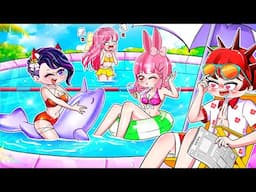 Anna vs Lisa x Pinki - Learn to Swim | Gacha Life | Rainbow Z Multiverse