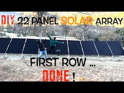 ⚡The First Row is DONE 🛠️Our DIY 22-Panel Solar Array is Taking Shape 🌞#homestead #offgrid  #solar