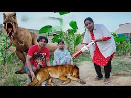 Dinosaur attacking Dog 🐕 😢 | comedy video | funny video | Prabhu sarala lifestyle