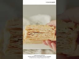 겹겹이 구운 페이스트리 케이크! [나폴레옹 케이크, 밀푀유 케이크 Napoleon Cake, Mille feuille] #Shorts #Baking