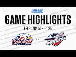 OHL Highlights: Saginaw Spirit @ Windsor Spitfires Feb. 5, 2025