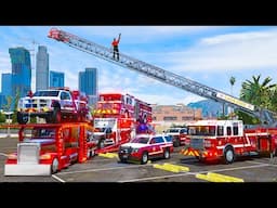 Hauling the BIGGEST Fire Department in GTA 5 RP!