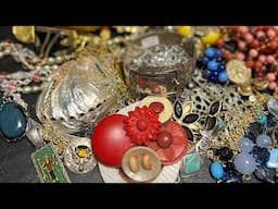 Vintage jewelry Bag unbagging ! Vintage treasures ! Sterling and more !