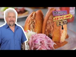 Guy Fieri Eats a *LIGHTS OUT* Torta Ahogada in Texas | Diners, Drive-Ins and Dives | Food Network