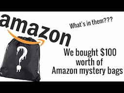 We Bought $100 Worth Of Mystery Amazon Bags!! | Amazon Mystery Bag Unboxing