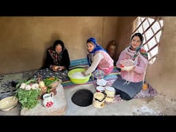 IRAN Simple Mountain Village Life | Fresh Bread Baking & Bean Stew Cooking