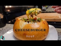 HOW TO MAKE DELICIOUS BACON CHEESEBURGER SOUP IN A BREAD BOWL | EASY STEP BY STEP RECIPE