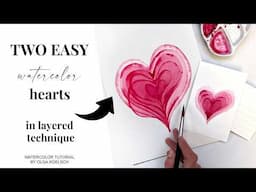 EASY Valentine’s Day Cards ideas. Beginner-friendly layered technique